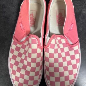 Vans Pink and White Checkered Sneakers